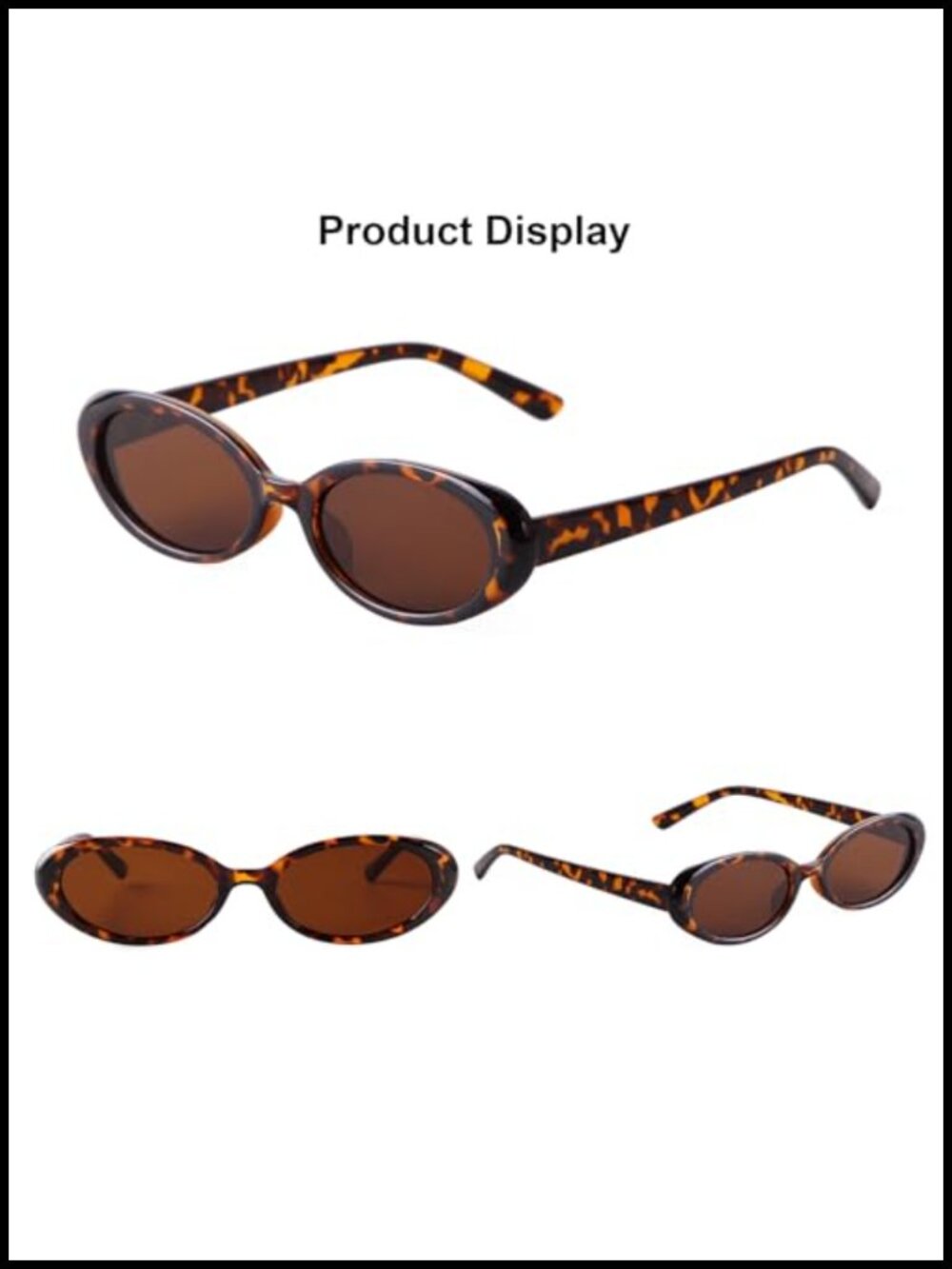 Retro Oval Small Sunglasses for Women Men UV400 Protection - Picture 4 of 6